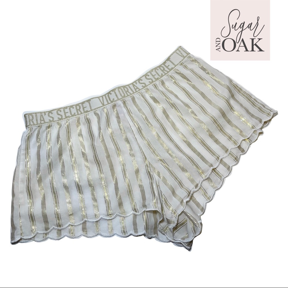 Victoria’s Secret Gold Striped Sleep Short Sz M